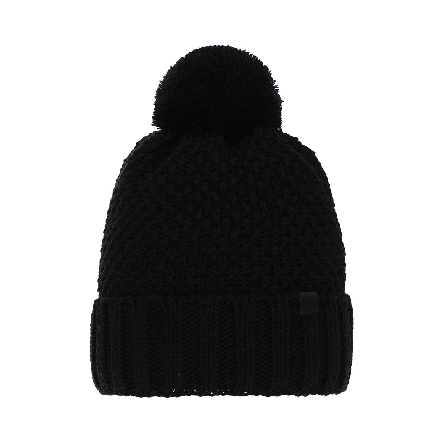 Pojke vintermössa, svart, med pompom, Polins