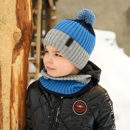 Pojke vinter set: mössa och tubhalsduk, gul, Karson