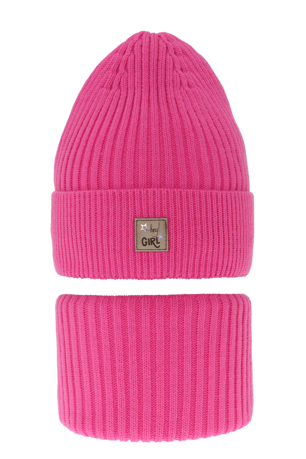 Flicka vinter set: mössa och tubhalsduk, rosa, Georgina