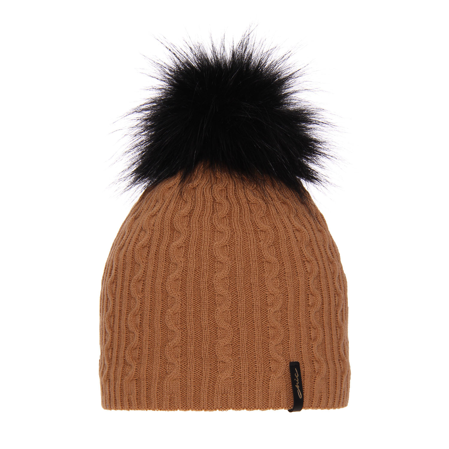 Dam vintermössa, camel, med pompom, Xena