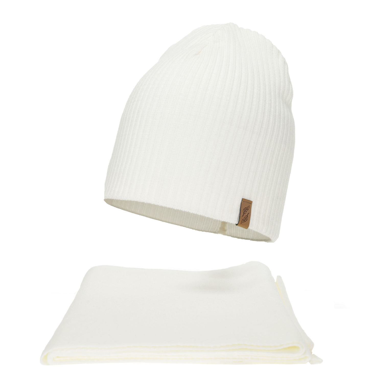 Dam vinter set: mössa och halsduk, krämfärgad, Fena