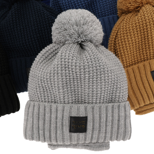 Pojke vinter set: mössa och tubhalsduk, camel, med pompom, Conan