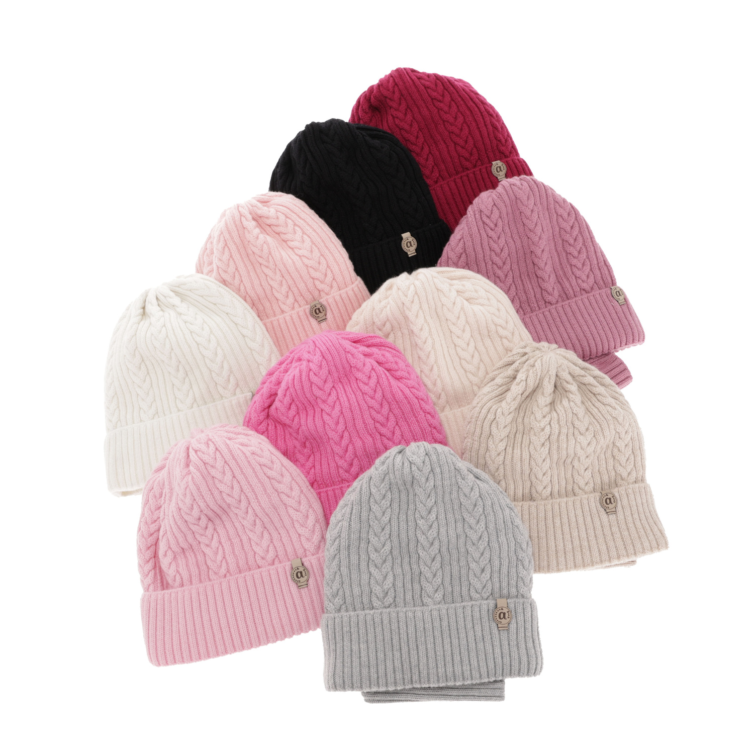 Flicka vinter set: mössa och tubhalsduk, grå, 100% Merino Ull, Jenny