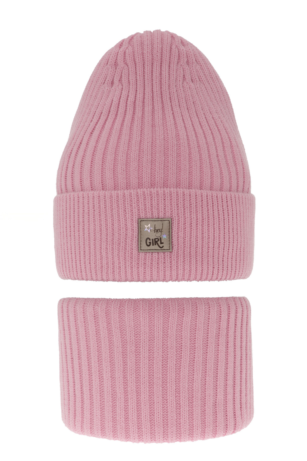 Flicka vinter set: mössa och tubhalsduk, rosa, Georgina