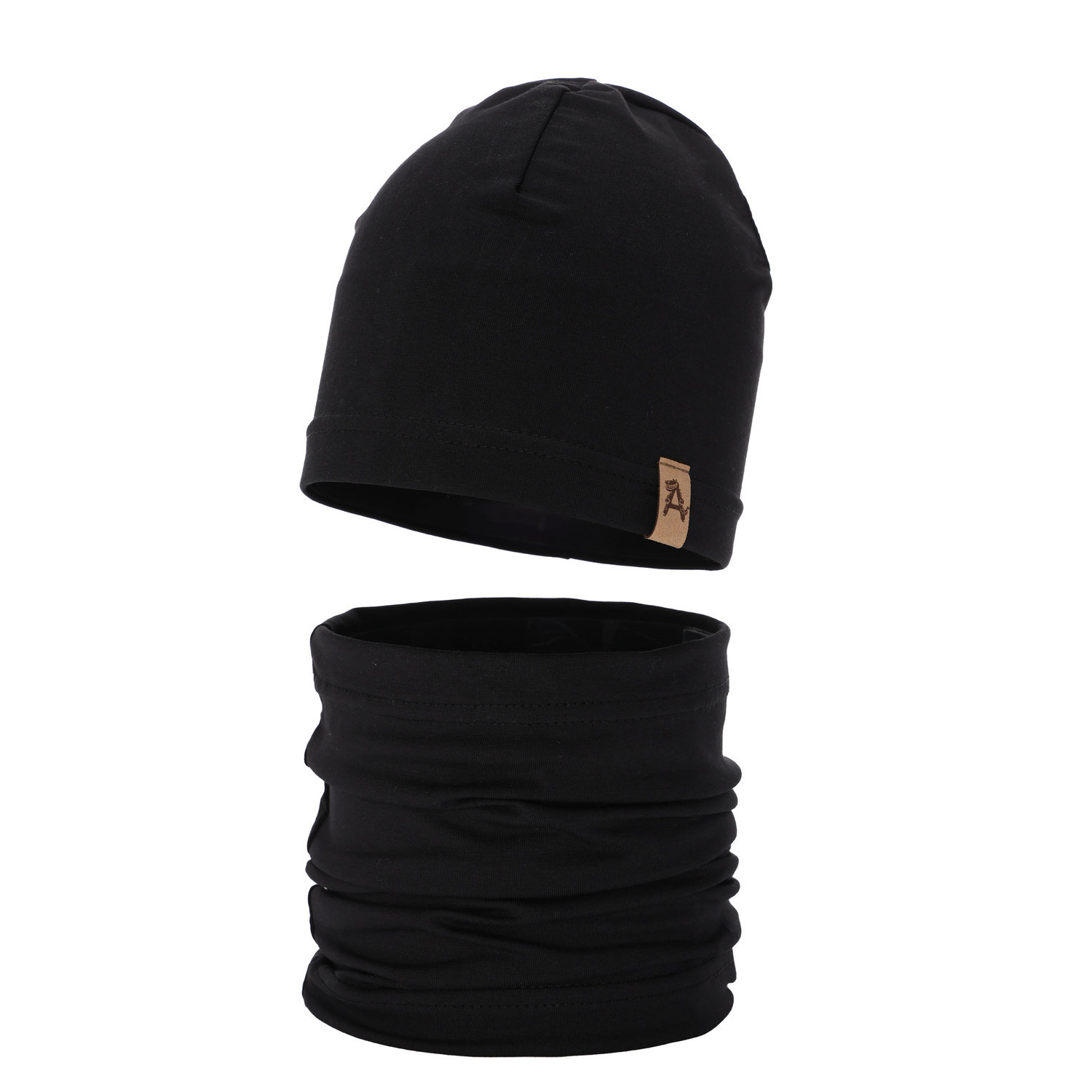 Pojke höst/vår set: mössa och tubhalsduk, svart, Griffin