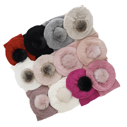 Flicka vinter set: mössa och halsduk, rosa, med pompom, Koffi