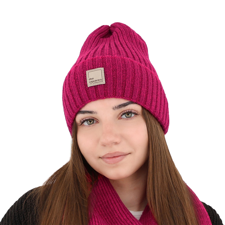 Dam vintermössa, rosa, med merinull, Benedetta