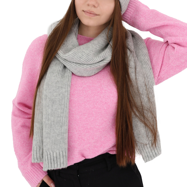 Dam vinter halsduk, ljusgrå, ull, Loretta