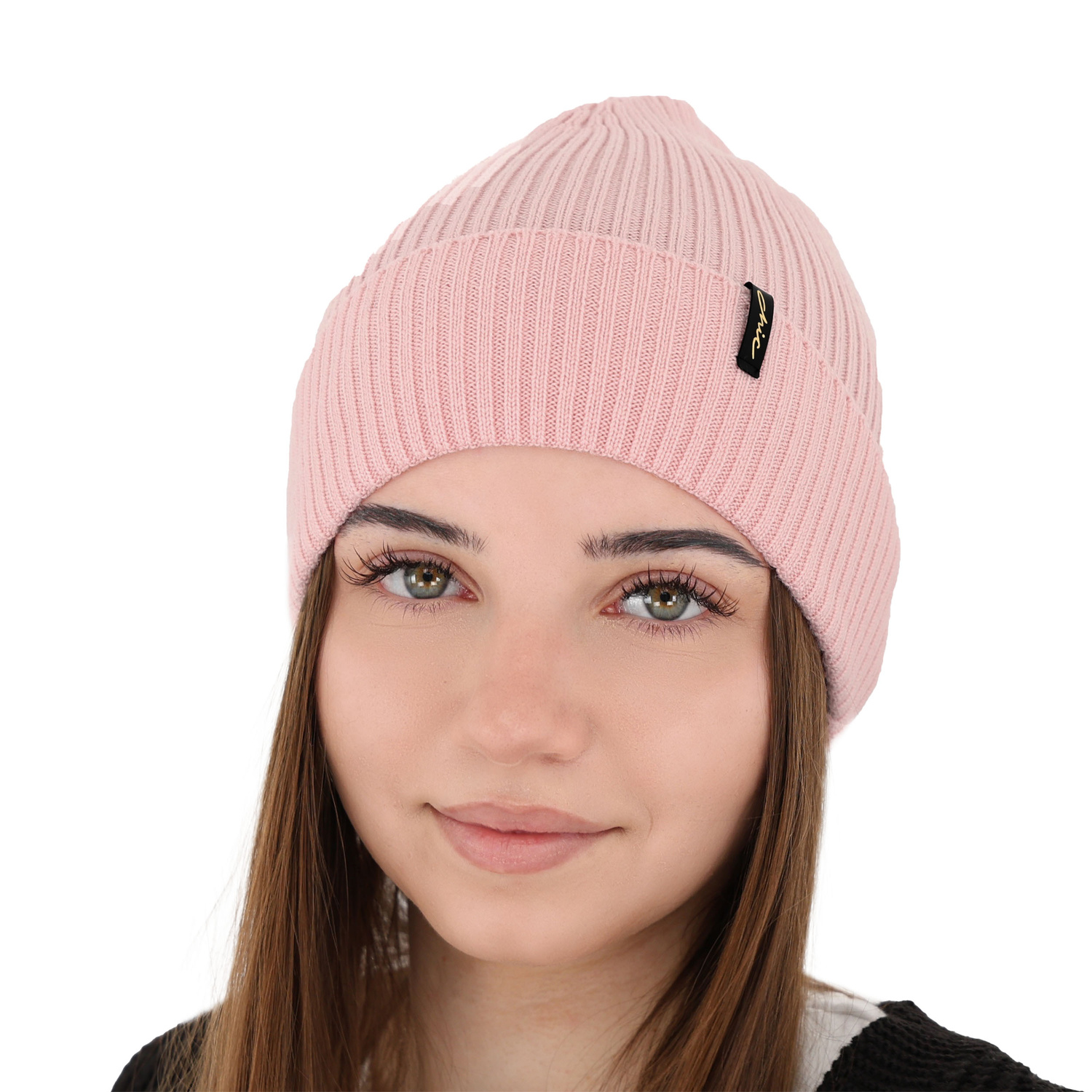 Dam vintermössa, rosa, med merinull, Megan