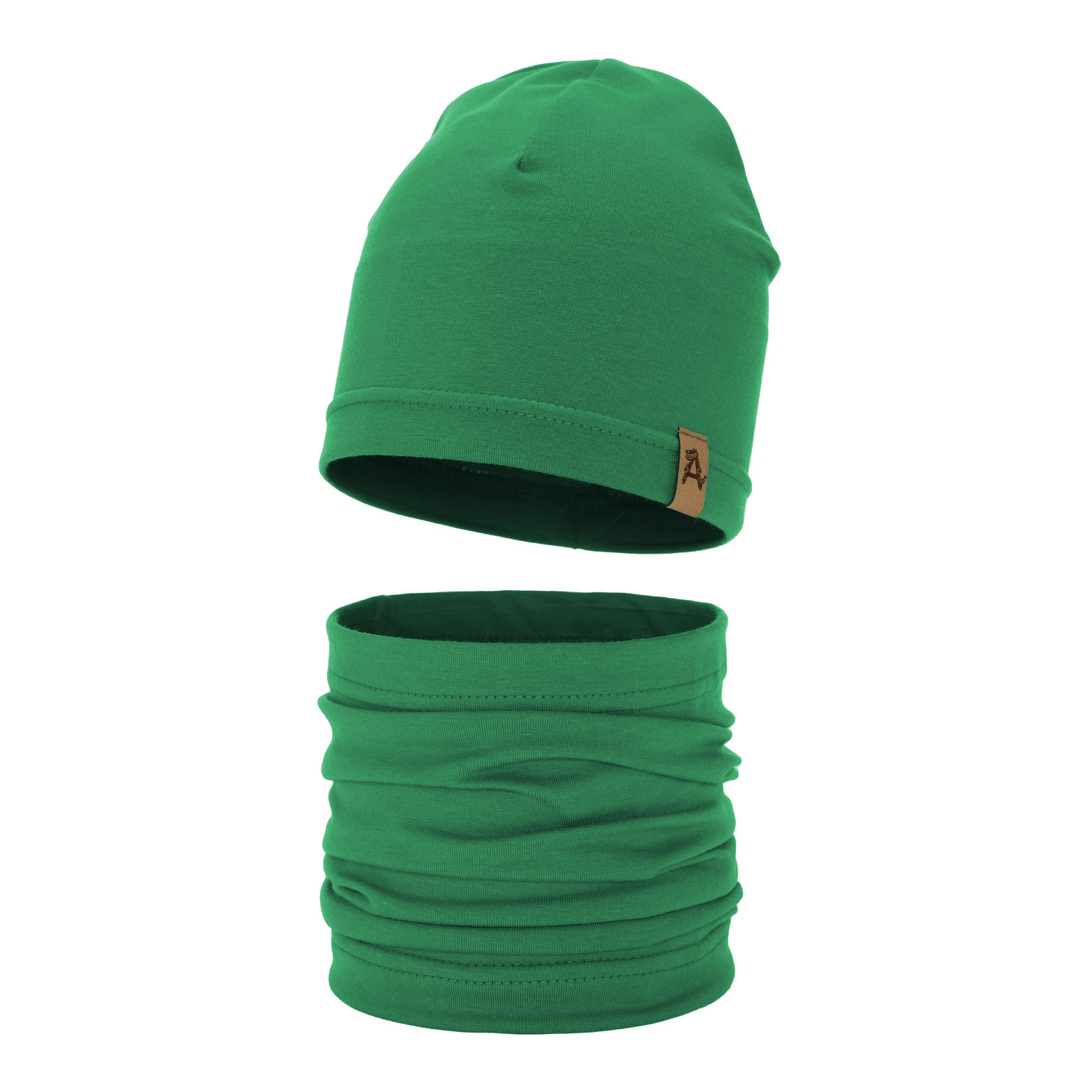 Pojke höst/vår set: mössa och halsduk, grön, Griffin