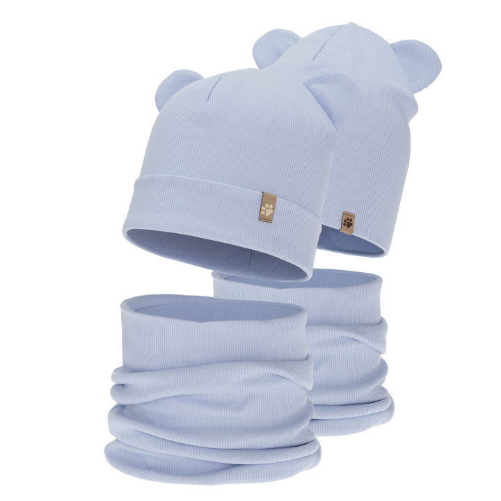 Pojke höst/vår set: mössa och tubhalsduk, ljusblå, Farim