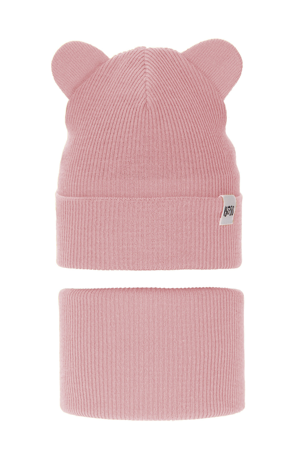 Flicka höst/vår set: mössa och halsduk, rosa, med bomull, Kajra