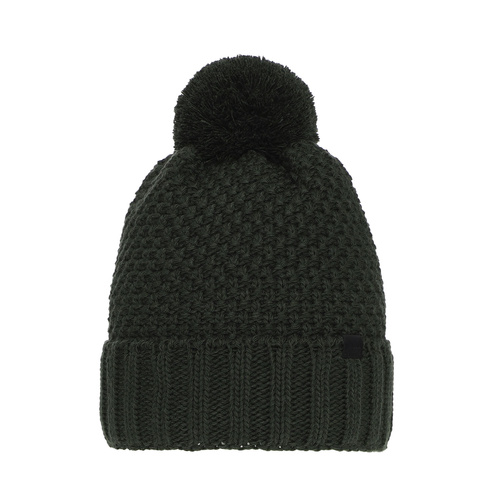 Pojke vintermössa, khaki, med pompom, Polins