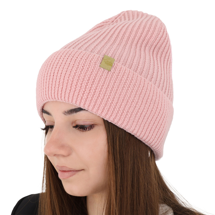 Dam vintermössa, rosa, 100% Merino Ull, Isla