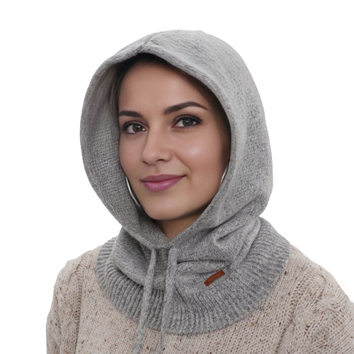 Dam vinter balaclava, ljusgrå, med merinull, Elizabeth