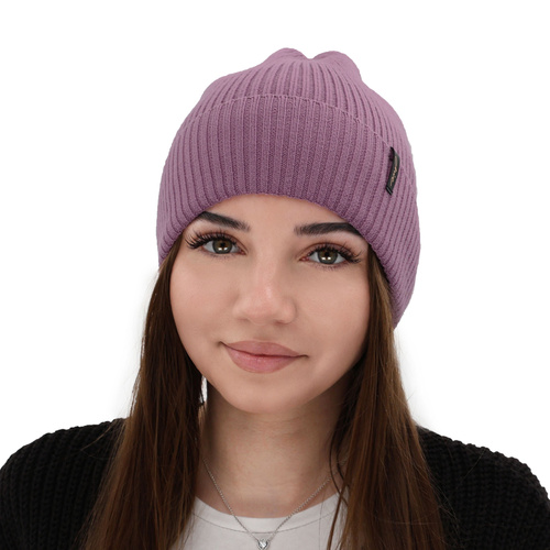 Dam vintermössa, rosa, 100% Merino Ull, Megan