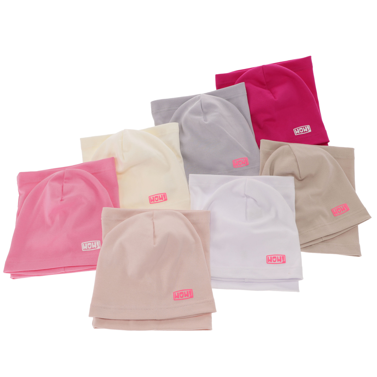 Flicka höst/vår set: mössa och tubhalsduk, kremowy, bawełniany, Friza