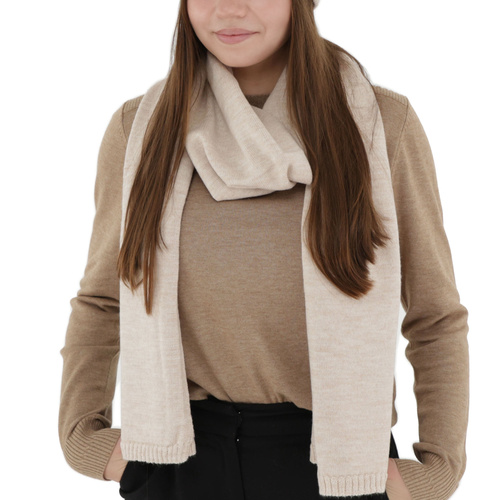 Dam vinter halsduk, beige, 100% Merino Ull, Elonia