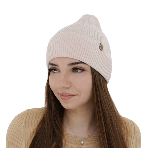 Dam höst/vinter mössa, ljusrosa, med merinull, Alineta