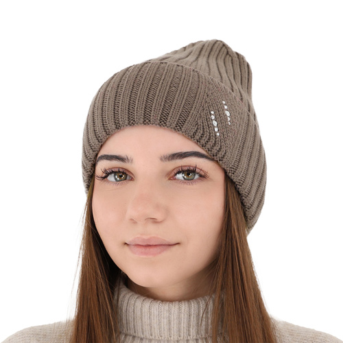 Dam vintermössa, rosa, 100% Merino Ull, Ariga