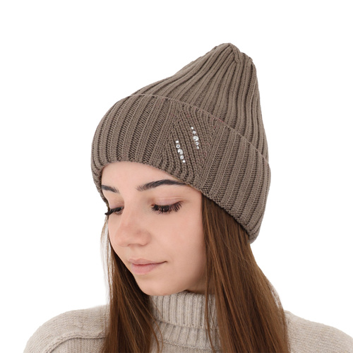 Dam vintermössa, grå, 100% Merino Ull, Ariga