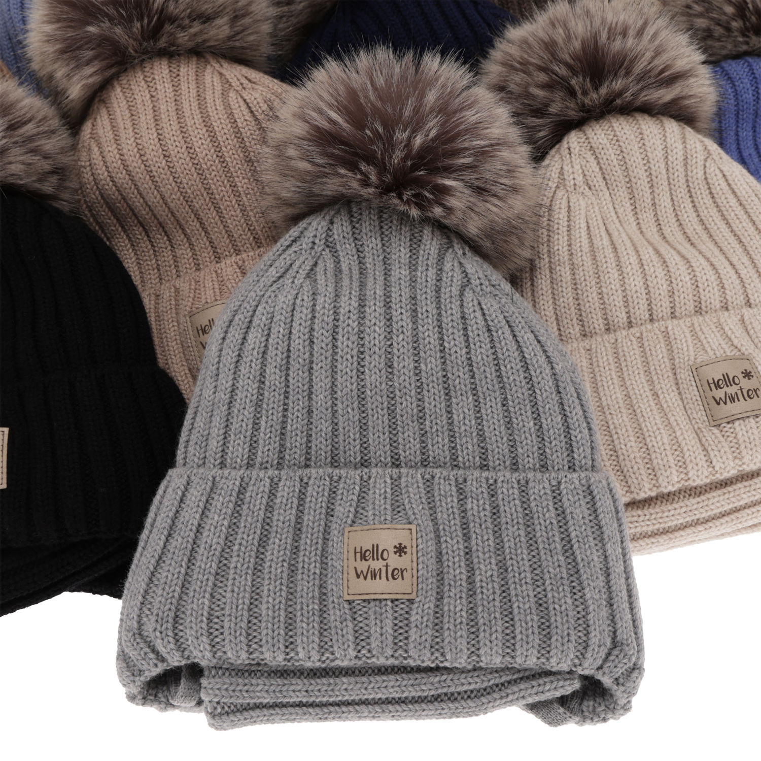 Pojke vinter set: mössa och tubhalsduk, blå, 100% Merino Ull, fodrad med ullfleece, knytband, Morti