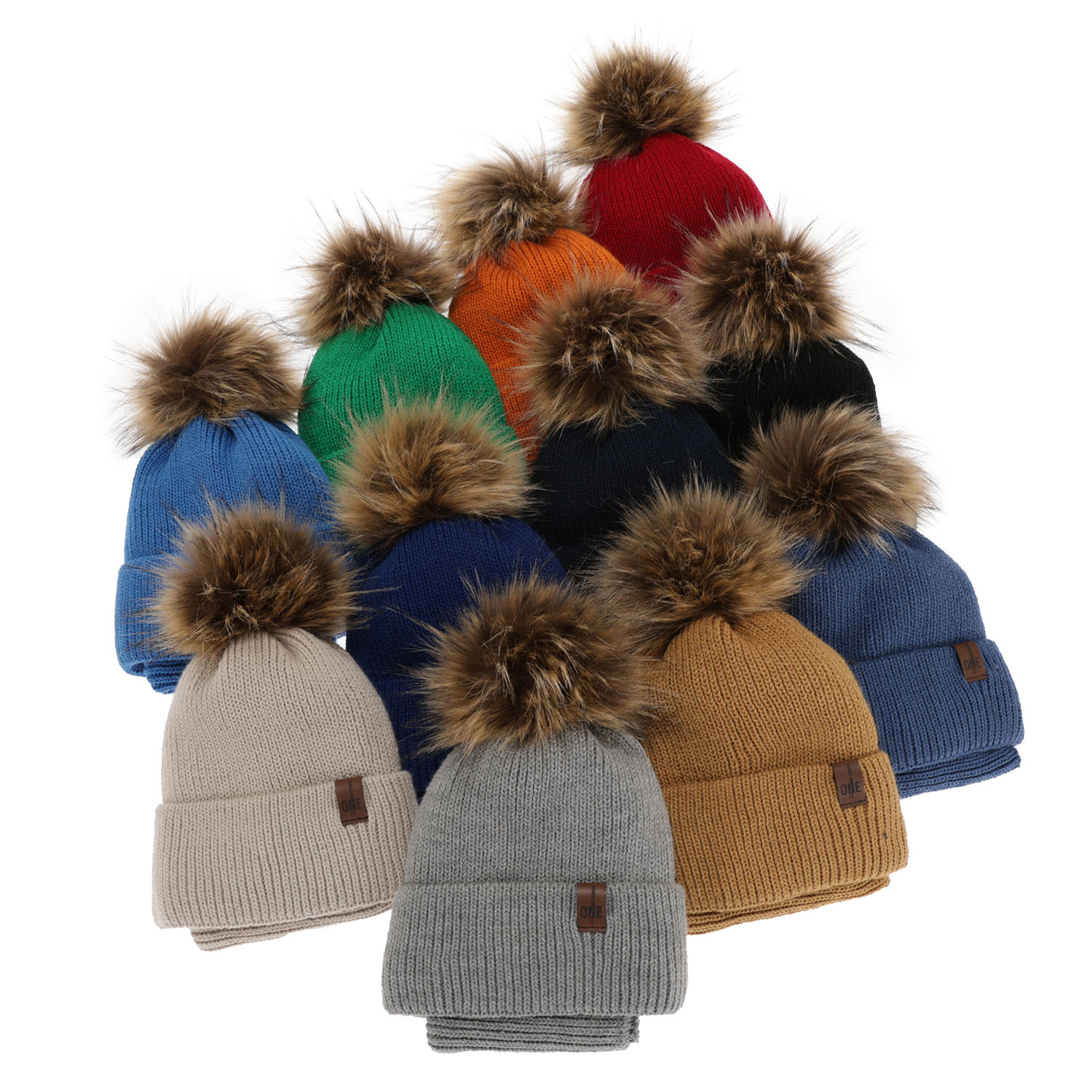 Pojke vinter set: mössa och halsduk, blå, med pompom, Modus
