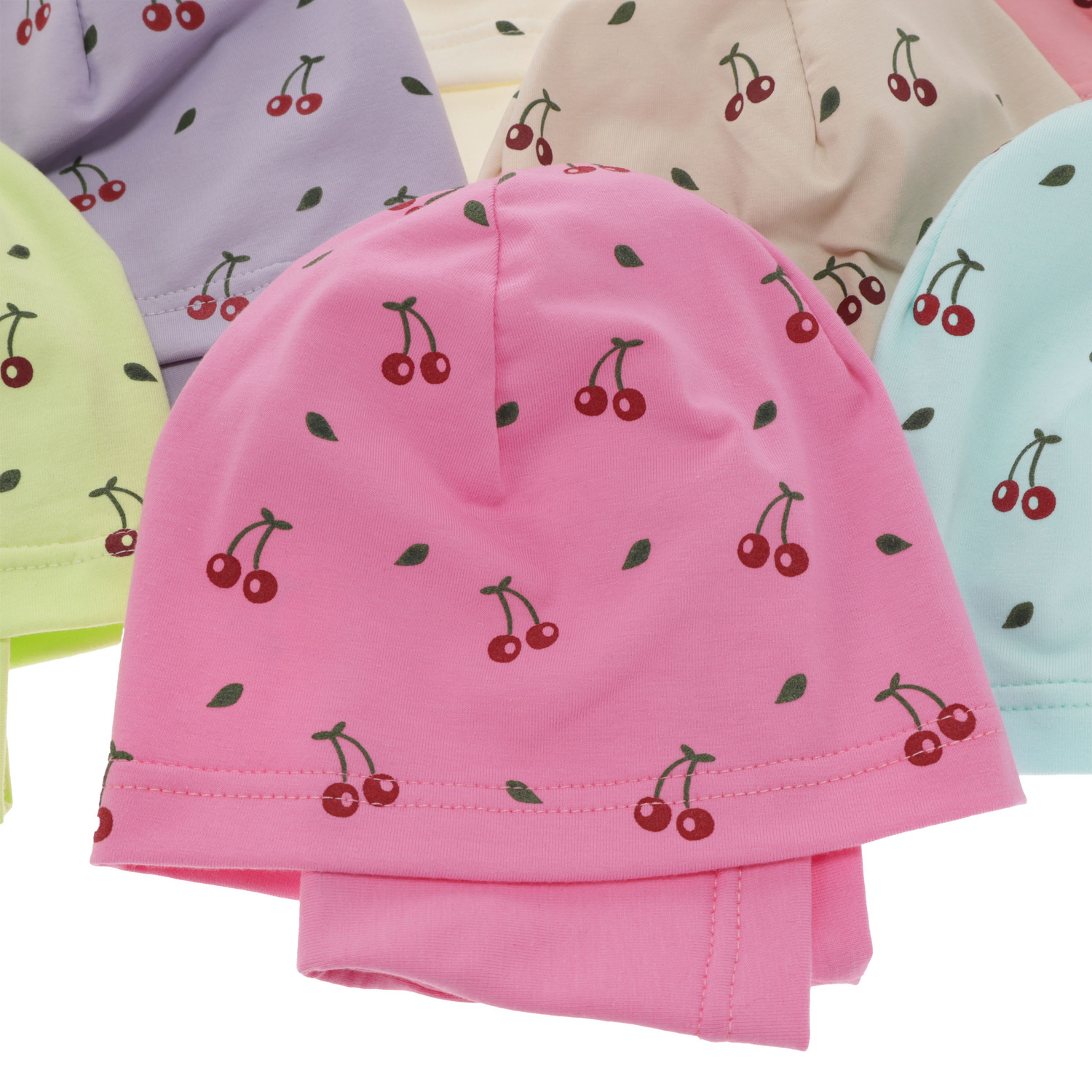 Flicka höst/vår set: mössa och tubhalsduk, beige, fodrad med bomull, Cerise