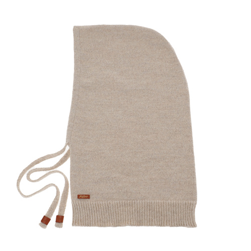 Dam vinter balaclava, beige, med merinull, Elizabeth