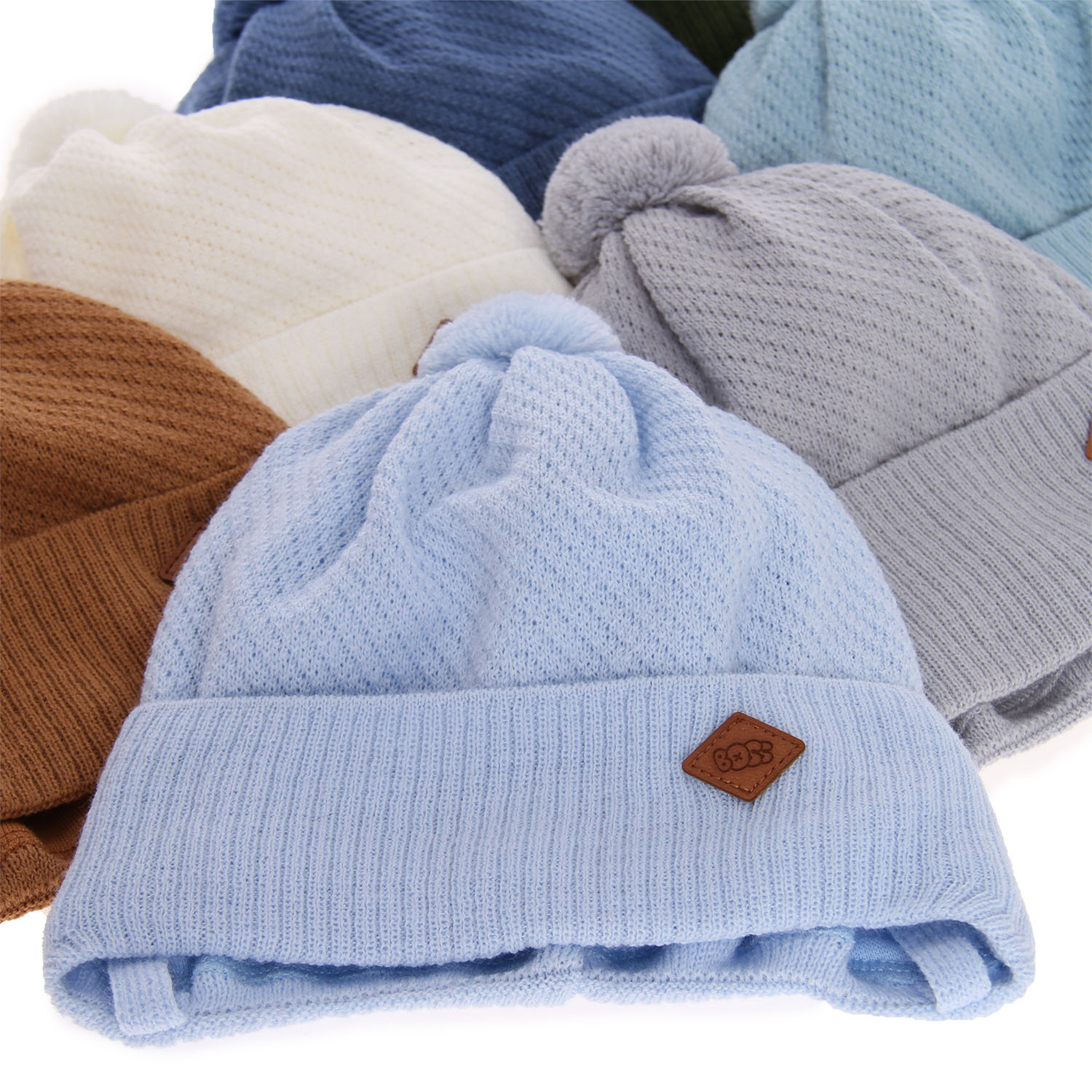 Pojke höst/vår mössa, blå, med knytband, Halmin