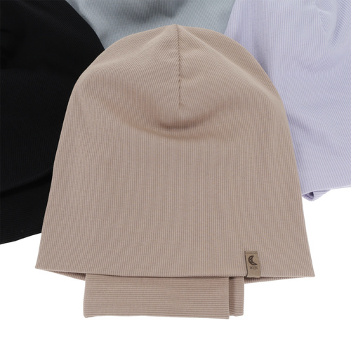 Flicka höst/vår set: mössa och tubhalsduk, bomull, beige, Bravura
