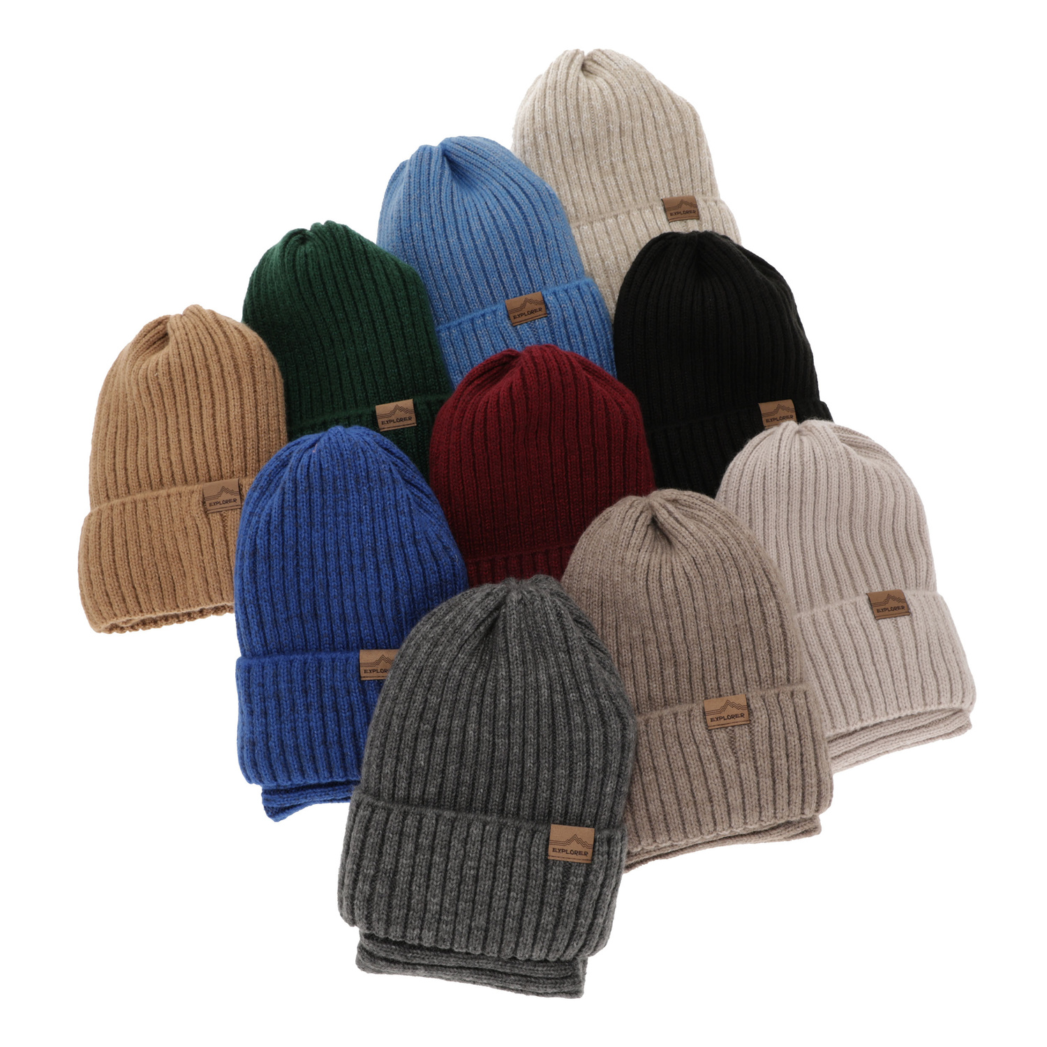 Pojke vinter set: mössa och halsduk, beige, med merinull, Karmin