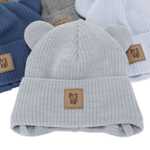 Ljusblå vår-/höstmössa med öronlappar för pojkar Dewin