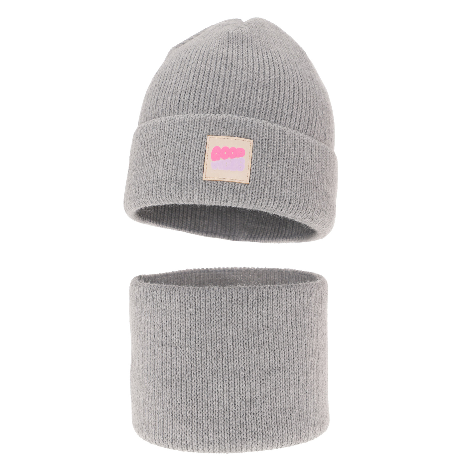 Flicka vinter set: mössa och tubhalsduk, grå, Josephin