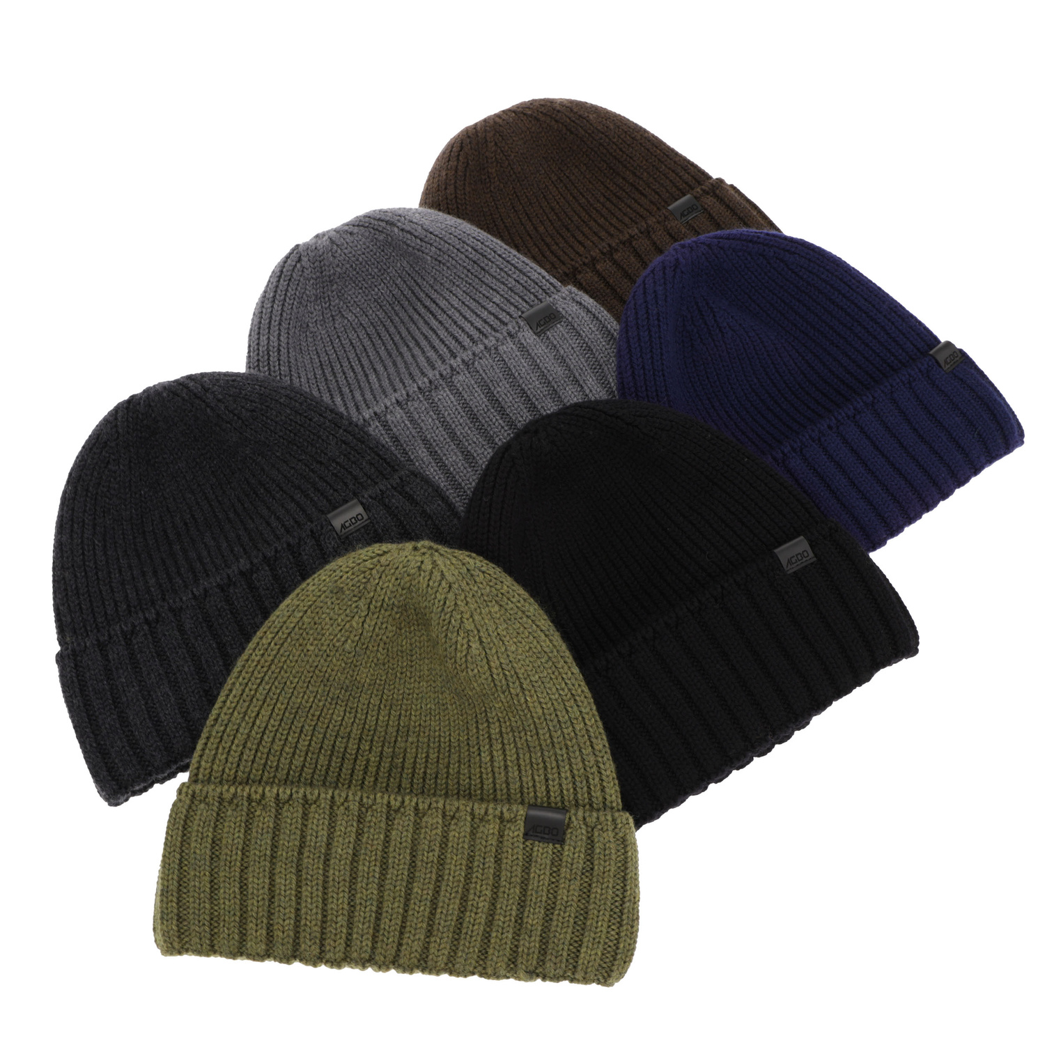 Herr vintermössa, blå, 100% Merino Ull, sömlös, Bruner