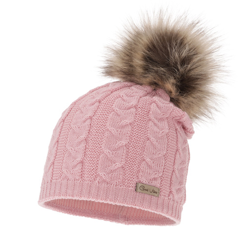 Dam vintermössa, rosa, med merinull, Bafi