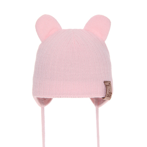 Flicka höst/vår mössa, rosa, med knytband, Pigi