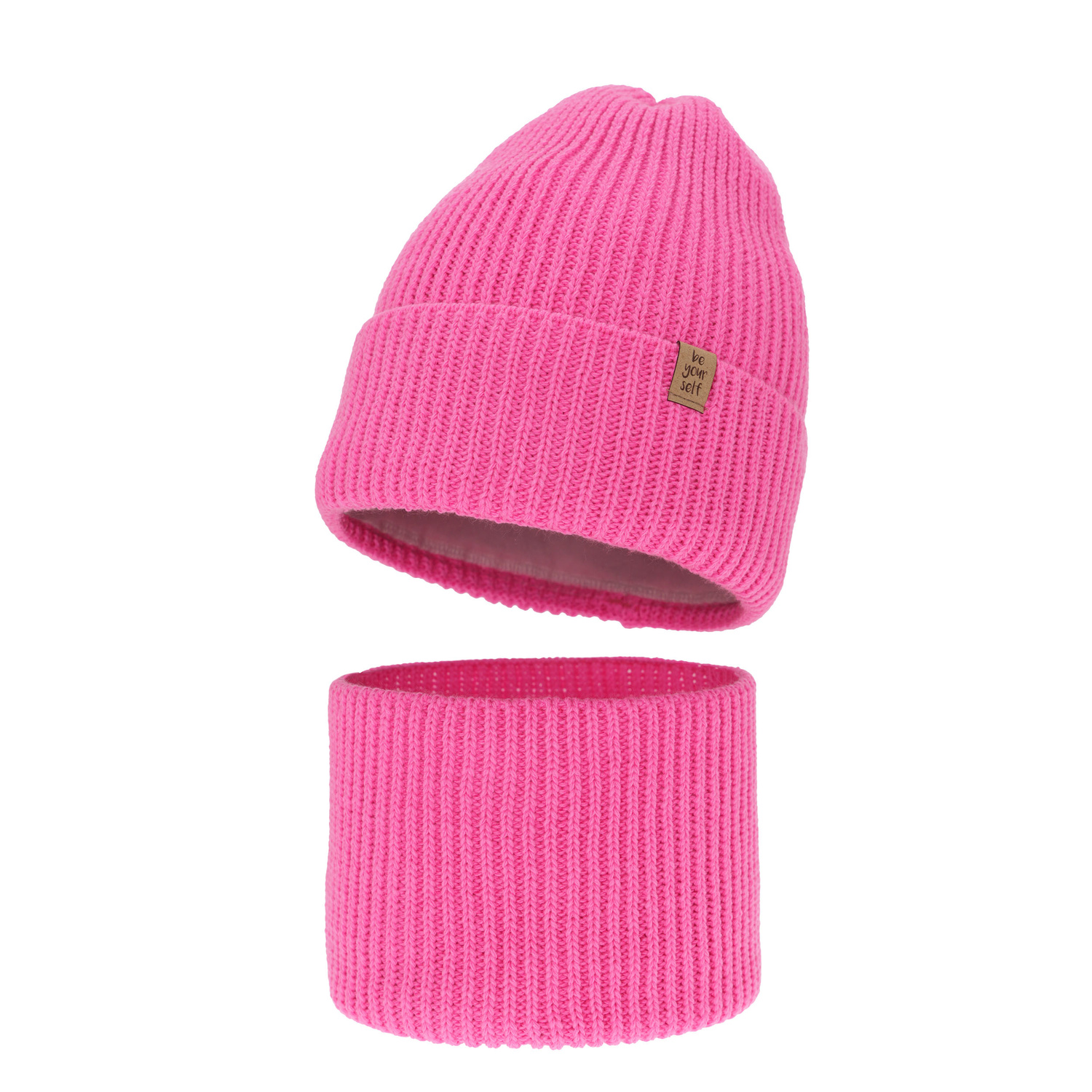 Flicka vinter set: mössa och tubhalsduk, rosa, Edera