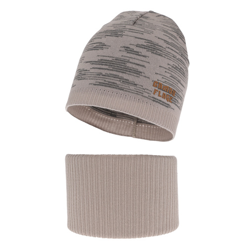 Pojke höst/vår set: mössa och tubhalsduk, beige, med bomull, Carter