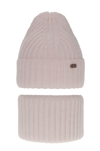 Flicka vinter set: mössa och halsduk, rosa, Valentine