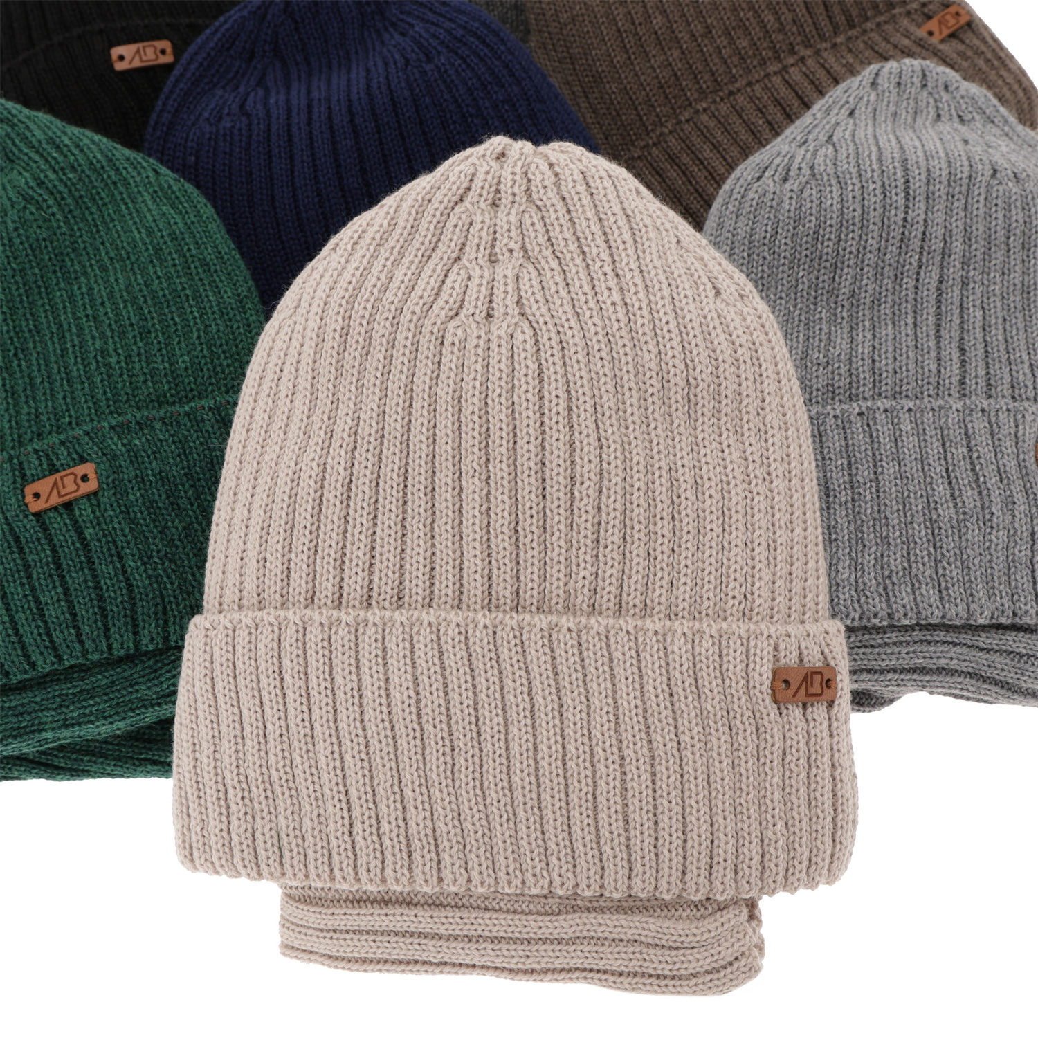 Pojke vinter set: mössa och tubhalsduk, brun, med merinull, Tubhalsduk (fodrad med fleece), Palermo