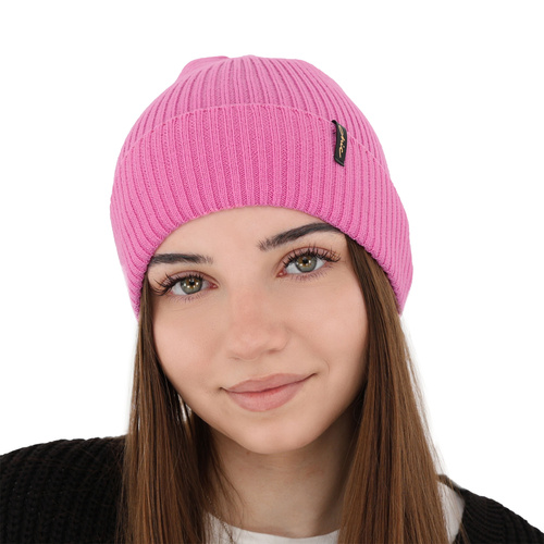 Dam vintermössa, rosa, med 100% Merino Ull, Megan