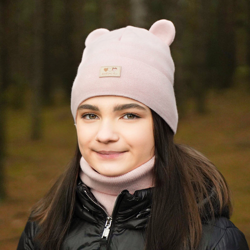 Flicka vinter set: mössa och tubhalsduk, grå, Xantia