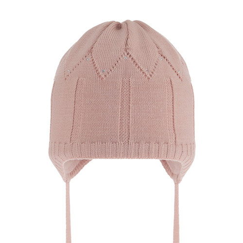 Flicka höst/vår mössa, rosa, med knytband, Mercja
