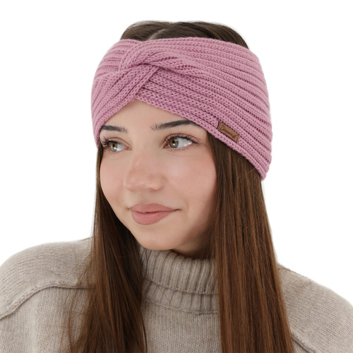 Dam vinter pannband, lila, 100% Merino Ull, Veka