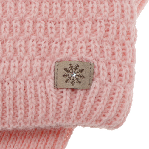 Flicka vinter set: mössa och halsduk, grå, med pompom, Germina