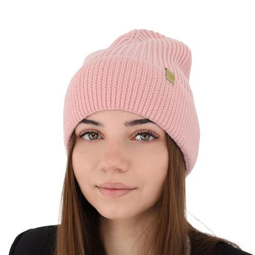 Dam vintermössa, rosa, med 100% Merino Ull, Isla