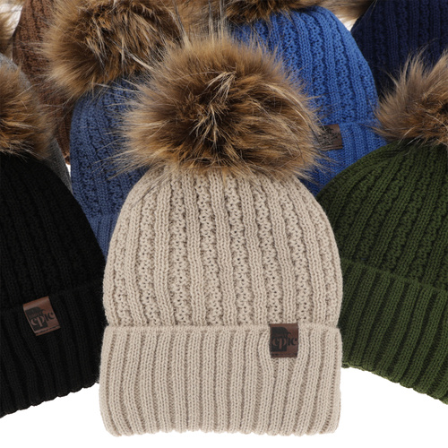 Pojke vinter set: mössa och tubhalsduk, grå, med pompom, Lars