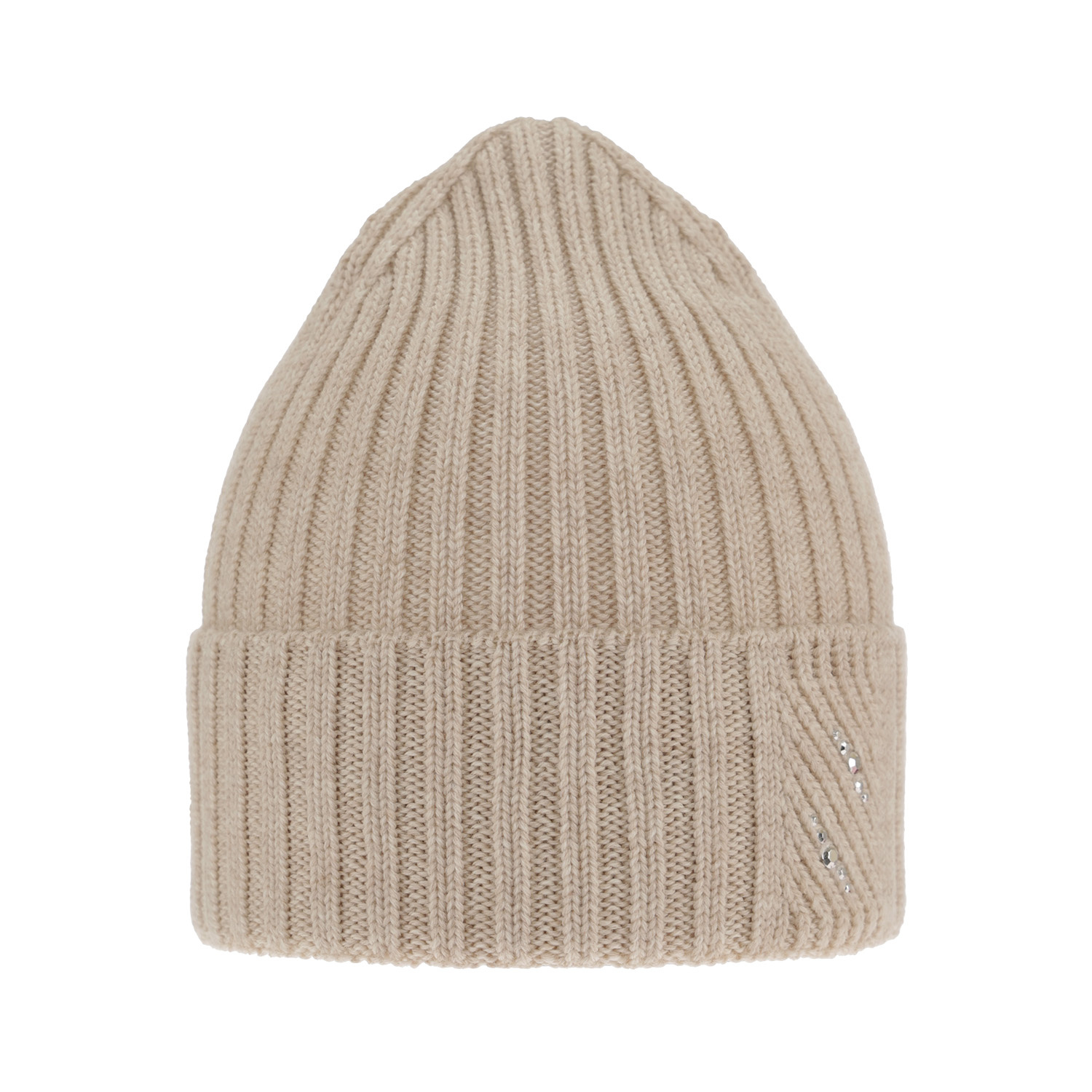 Dam vintermössa, beige, med merinull, 100% Merino Ull, Ariga