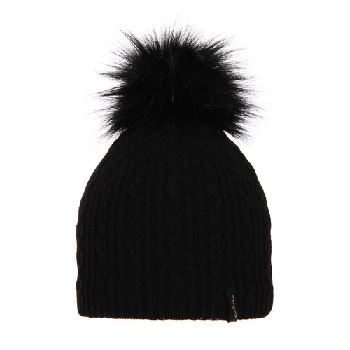 Dam vintermössa, svart, med pompom, Xena